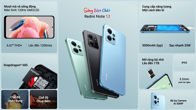 Ra mắt Redmi Note 12 series: Thiết kế trẻ trung, camera 50MP, sạc nhanh 67W, giá từ 4,9 triệu đồng - Ảnh 3.