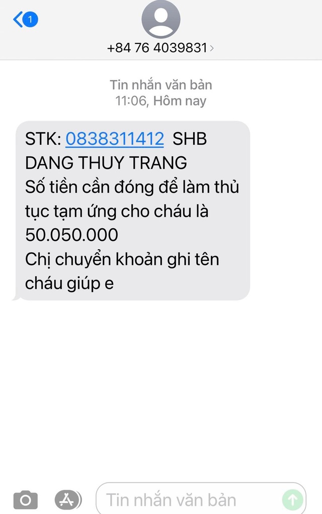 Thêm một phụ huynh bị “thầy thể dục” gọi thông báo con té xỉu hôn mê để lừa tiền, công khai số tài khoản và điện thoại của đối tượng - Ảnh 1.