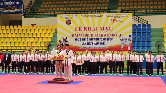 Hơn 1.000 VĐV tham dự Giải Taekwondo học sinh, sinh viên toàn quốc lần thứ I năm 2023 - Ảnh 3.