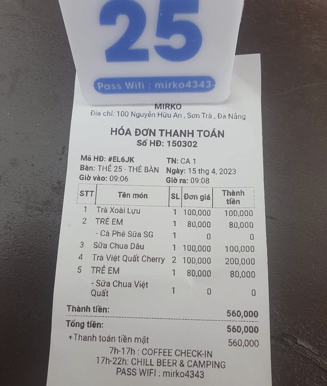 Kiểm tra quán cà phê thu tiền khách mỗi ly 100.000 đồng ở Đà Nẵng - Ảnh 3.