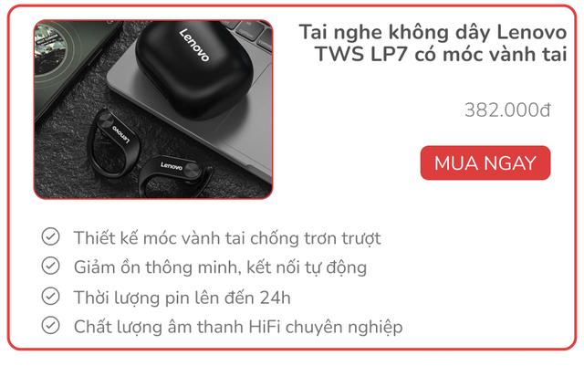 5 tai nghe bluetooth có sẵn móc vành tai cho người hậu đậu, giá từ vài trăm nghìn đồng - Ảnh 2.