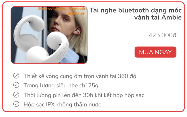 5 tai nghe bluetooth có sẵn móc vành tai cho người hậu đậu, giá từ vài trăm nghìn đồng - Ảnh 5.