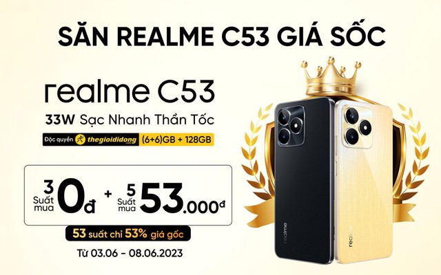 Realme C53 ra mắt thị trường Việt, bán độc quyền tại Thế Giới Di Động: Giá chỉ từ 3,99 triệu mà có cả sạc nhanh 33W và bộ nhớ 128GB - Ảnh 3.