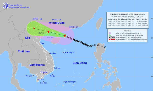  Bão số 1 tiến thẳng vào vịnh Bắc Bộ, hoàn lưu bão bao trùm gần hết Bắc Bộ đến Nghệ An - Ảnh 1.
