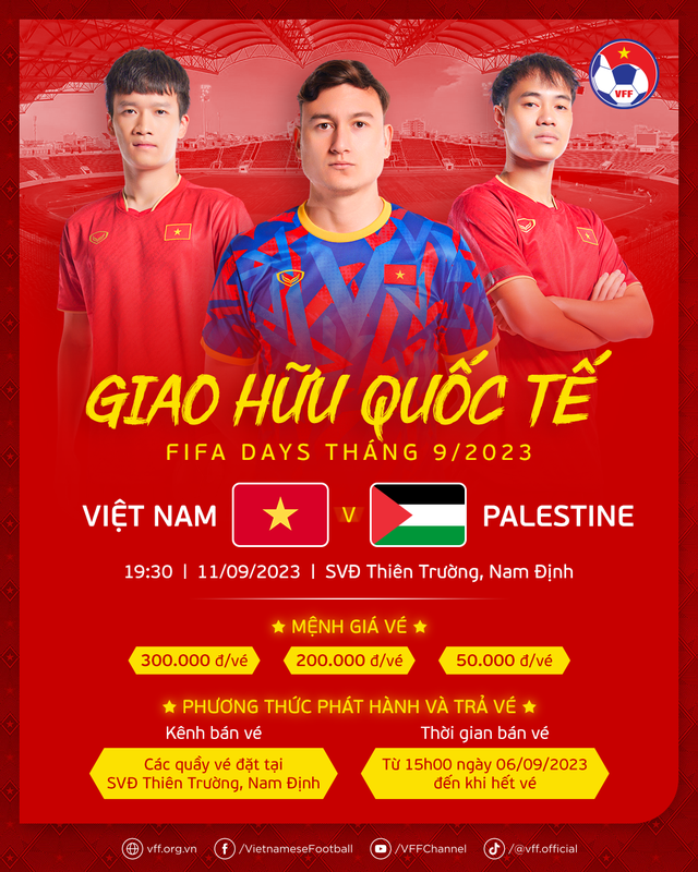 Cách thức mua vé xem đội tuyển Việt Nam đá với ĐT Palestine trên sân Thiên Trường - Ảnh 1.