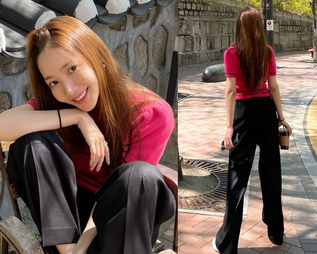 Phong cách diện quần ống rộng đẹp mê của Park Min Young, chị em nên học tập để sành điệu mọi lúc mọi nơi - Ảnh 3.