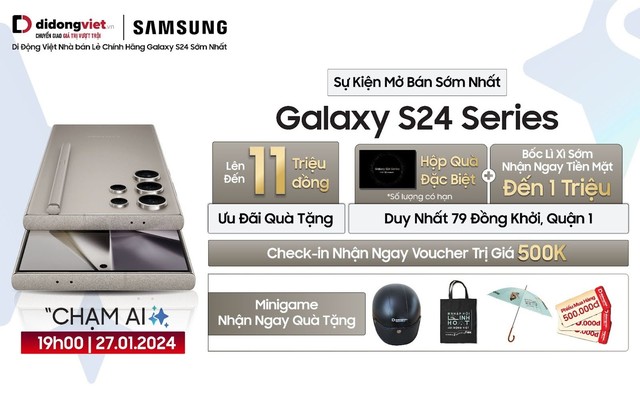Galaxy S24 series bất ngờ được bán sớm tại Di Động Việt, ưu đãi đến 11 triệu, dùng thử miễn phí! - Ảnh 1.