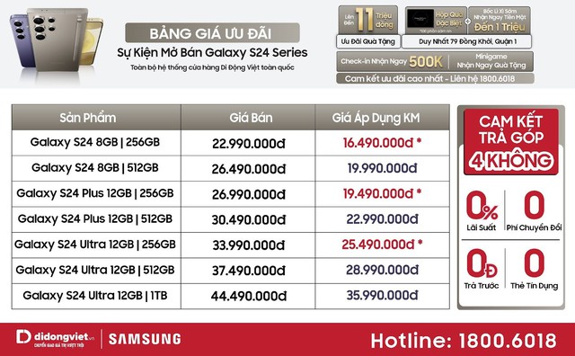 Galaxy S24 series bất ngờ được bán sớm tại Di Động Việt, ưu đãi đến 11 triệu, dùng thử miễn phí! - Ảnh 2.