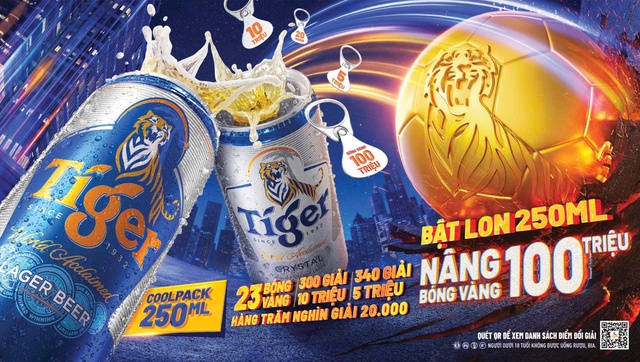 Tiger Beer chính thức công bố chương trình khuyến mại &quot;Bật lon 250ml, nâng bóng vàng 100 triệu&quot; - Ảnh 1.