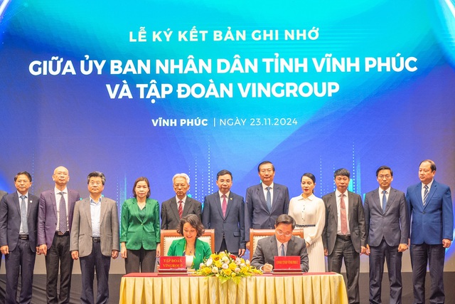 UBND tỉnh Vĩnh Phúc và Tập đoàn Vingroup ký kết thỏa thuận hợp tác toàn diện về chuyển đổi xanh - Ảnh 1.