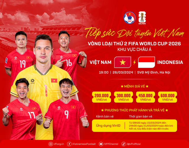 Giá vé trận đấu đội tuyển Việt Nam gặp đội tuyển Indonesia: Cao nhất 600 nghìn đồng/vé - Ảnh 1.