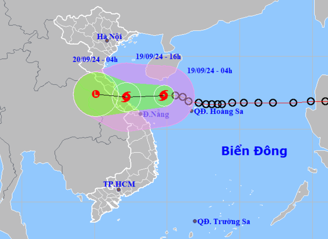 Áp thấp nhiệt đới đã mạnh lên thành bão số 4, Trung Bộ mưa to đến rất to - Ảnh 1.