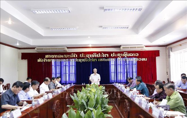 Thường trực Ban Bí thư Trần Quốc Vượng thăm và làm việc tại tỉnh Vientiane - Ảnh 2.