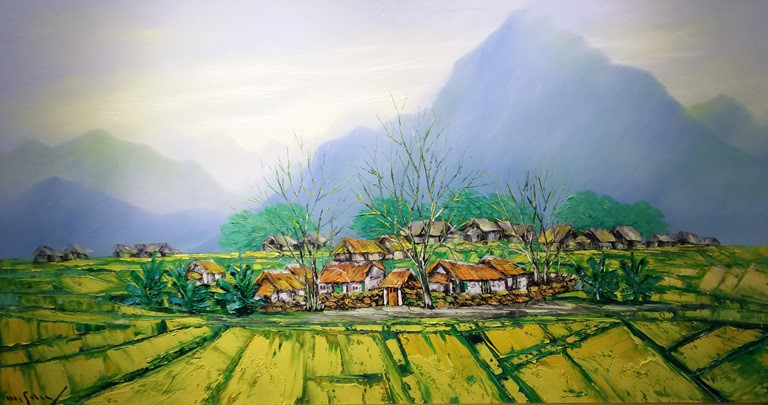 Thưởng lãm vẻ đẹp mùa thu làng quê Việt qua nét cọ Nguyễn Minh Sơn