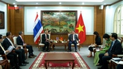 Bộ trưởng Nguyễn Văn Hùng tiếp Bộ trưởng Bộ Du lịch và Thể thao Thái Lan và Chủ tịch Liên đoàn Bắn súng Châu Á