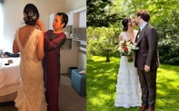 Mỹ Linh tự tay đeo hoa tai cho con gái riêng của chồng trong ngày cưới