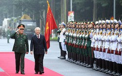 Những hình ảnh Tổng Bí thư, Chủ tịch nước Nguyễn Phú Trọng dự Hội nghị Quân chính toàn quân năm 2018