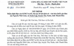 Trình Bộ VHTTDL thẩm định Báo cáo KTKT tu bổ, tôn tạo Di tích quốc gia khu mộ Nguyễn Nhữ Lãm