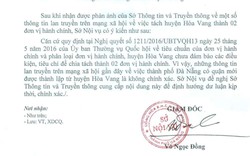 Đà Nẵng: Không có chuyện huyện Hòa Vang tách thành 2 đơn vị hành chính