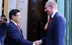 Phó Thủ tướng Phạm Bình Minh hội đàm với Bộ trưởng Ngoại giao Latvia
