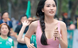 Hoa hậu Mai Phương Thúy nổi bật trên đường chạy giữa dàn sao đình đám