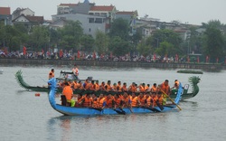 Phú Thọ: Sôi nổi cuộc đua bơi chải trên hồ Công viên văn lang dịp Giỗ Tổ Hùng Vương 2021
