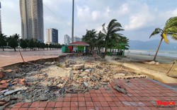 Hình ảnh bờ biển Đà Nẵng sạt lở, sụt lún sau trận mưa lịch sử