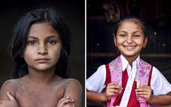 Ghi lại khoảnh khắc trẻ em nghèo trước và sau khi được đi học, nhiếp ảnh gia tạo nên bộ ảnh gây xúc động
