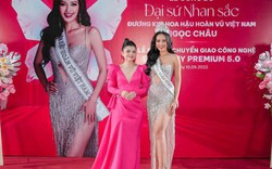 Hoa hậu Ngọc Châu đẹp rạng ngời trong lễ ký kết làm Đại sứ Nhan sắc với Thẩm mỹ viện SeoulSpa.Vn