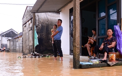 Người dân ngoại thành Hà Nội bì bõm trong nước lũ sau cơn mưa lớn: 