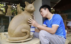Tết Quý Mão, về làng gốm hàng trăm năm tuổi xem nghệ nhân làm tượng mèo