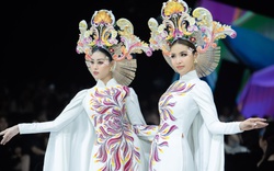 Hương Ly mở màn, Khánh Vân - Minh Tú làm vedette cho bộ sưu tập áo dài của Minh Châu