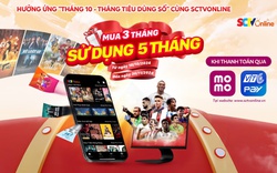 Mua 3 được 5 tại SCTVOnline khi thanh toán qua Momo và VTCPay 