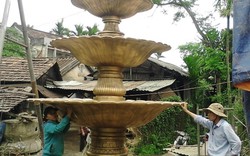 Hàng chục nghệ nhân ở Quảng Nam đúc thành công đài phun nước nặng 5 tấn