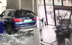 Đen đủi tháng “cô hồn“: Cô gái lái thử BMW đâm thẳng phá tan cửa hàng
