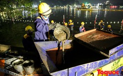 1.000m3 bùn được nạo vét ở Hồ Gươm mỗi đêm