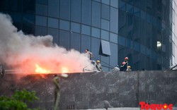 Hà Nội: Cháy công trình đang xây dựng của FLC trên đường Cầu Giấy