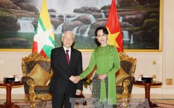 Tổng Bí thư hội kiến Cố vấn Nhà nước Myanmar San Suu Kyi