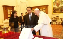 Hình ảnh Chủ tịch nước Trần Đại Quang tiếp kiến Giáo hoàng Francis
