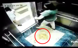 Clip sốc: 2 người phụ nữ nghi dùng mũ bảo hiểm che camera để tiểu bậy ngay trong thang máy chung cư ở Hà Nội