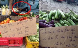 Say xỉn nhưng vợ bắt ra bán rau, người đàn ông viết tấm biển thông báo khiến tất cả không thể nhịn cười