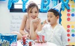 Hoa hậu Phan Hoàng Thu diện trang phục gợi cảm mừng sinh nhật con trai