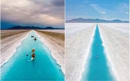 Địa điểm nơi Vũ Khắc Tiệp “mượn ảnh” để đăng lên Instagram: Hồ muối “ảo diệu” nhất nước Mỹ, khách du lịch check-in nườm nượp