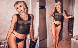 Miley Cyrus tung ảnh hậu trường VMAs gây sốc, &quot;thả rông&quot; phơi bày cả vòng 1 nhức mắt sau lớp áo xuyên thấu