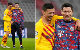 Trung vệ Barca giải thích việc cười đùa với Lewandowski sau trận thua Bayern 0-3