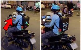 Bắt gặp anh shipper &quot;chịu chơi&quot; nhất Việt Nam: Nhìn dàn đồ &quot;căng đét&quot; trên người mà dân mạng choáng váng, đúng là đi làm vì đam mê!