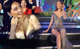 Phản ứng của Mai Phương Thuý sau 2 năm bị chiếc váy “hại” suýt lộ vòng 1 khủng trên sóng trực tiếp Miss World Việt Nam