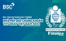BSC nhận giải thưởng "Nhà môi giới chứng khoán tốt nhất Việt Nam 2022"