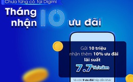 Tháng 10 – Nhận 10 ưu đãi khi giao dịch tại ngân hàng số Digimi