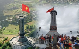 Cột cờ Lũng Cú ngày cuối tuần: Du khách đông nghịt, kiên nhẫn chờ để có những bức ảnh &quot;để đời&quot; 